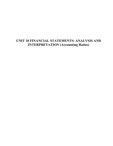 UNIT 10 FINANCIAL STATEMENTS: ANALYSIS AND