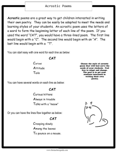 CAT CAT CAT Acrostic Poems