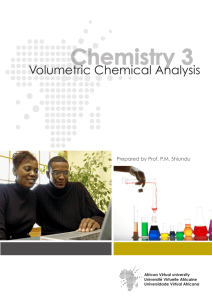 Volumetric Chemical Analysis - OER@AVU