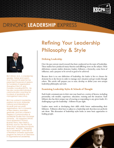 Refining Your Leadership Philosophy & Style