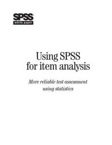 Using SPSS for item analysis