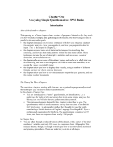Chapter One Analysing Simple Questionnaires: SPSS Basics