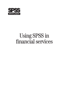 Using SPSS in financial services