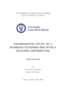 experimental study of a bubbling fluidized bed with a rotating