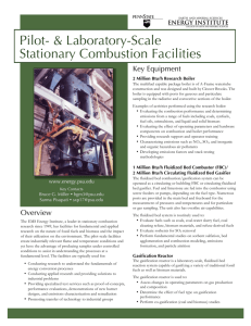 Pilot- & Laboratory-Scale Stationary Combustion Facilities