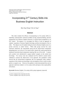 Incorporating 21st Century Skills into Business English Instruction