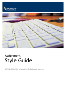 Style Guide - Avondale College