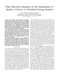 Data Allocation Strategies for the Management of Quality of Service