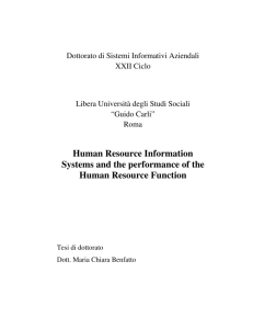 Human Resource Information Systems and the performance of the