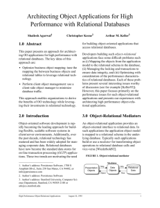 Architecting Object Applications for High Performance with