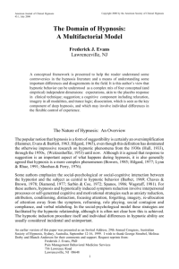 The Domain of Hypnosis: A Multifactorial Model