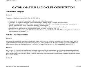 Club Constitution - The Gator Amateur Radio Club