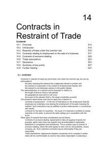 14 Contracts in Restraint of Trade