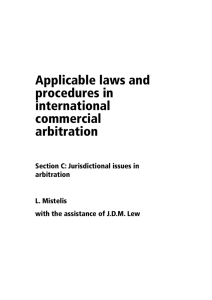 Applicable laws and procedures in international commercial arbitration