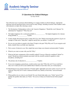 21 Questions for Ethical Dialogue Student Responses