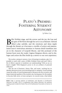 plato's premise: fostering student autonomy