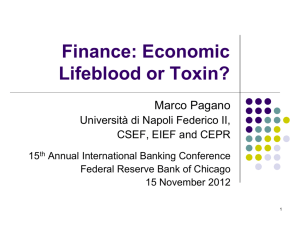 Finance: Economic Lifeblood or Toxin?
