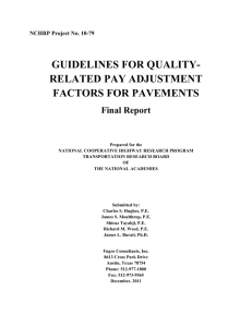 guidelines for quality- related pay adjustment factors for pavements