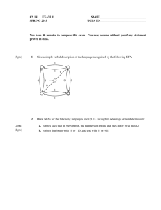 CS 181 EXAM #1 NAME SPRING 2015 UCLA ID You have 90