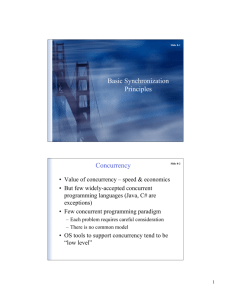 Basic Synchronization Principles Concurrency