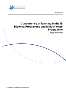 Concurrency of learning in the IB Diploma Programme and Middle