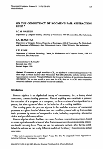 JA BERGSTRA JW KLOP Process algebra is an algebraical theory