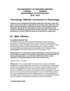 Introductory Psychology - Department of Psychology