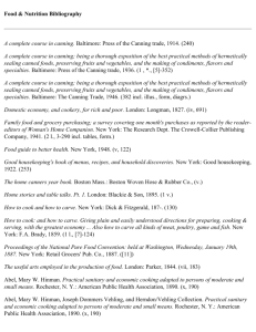 Food & Nutrition Bibliography - Home Economics Archive: Research