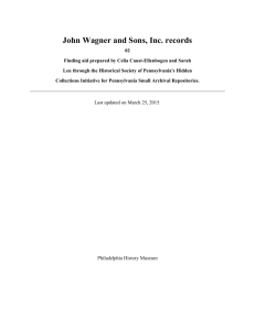 John Wagner and Sons, Inc. records