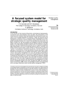 A focused system model for strategic quality management