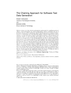 The Chaining Approach for Software Test Data Generation