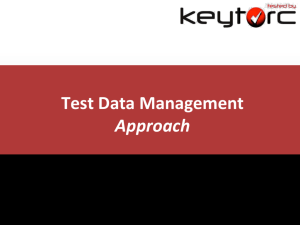 Test Data Management Approach