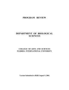 program review department of biological sciences