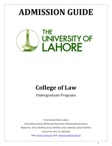 admission guide - The University of Lahore