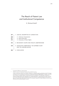 The Reach of Patent Law and Institutional Competence