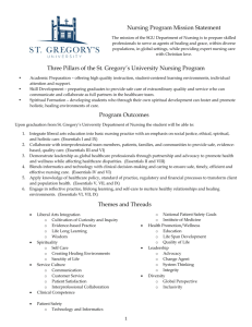 Nursing Program Mission Statement Three Pillars of the St