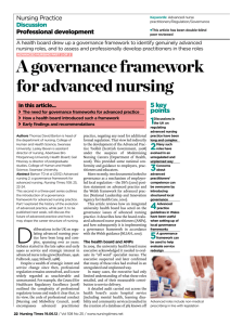 A governance framework for advanced nursing