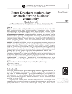 Peter Drucker: modern day Aristotle for the business community
