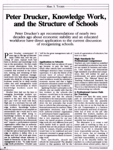 Peter Drucker, Knowledge Work, and the Structure of Schools