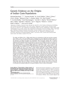 Genetic Evidence on the Origins of Indian Caste Populations
