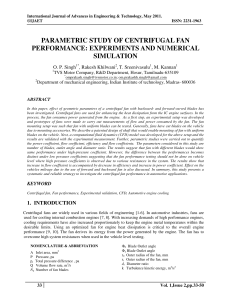 parametric study of centrifugal fan performance