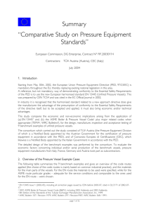 Summary “Comparative Study on Pressure Equipment Standards”