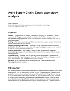 Agile Supply Chain: Zara's case study analysis