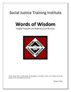 Words of Wisdom - Social Justice Training Institute