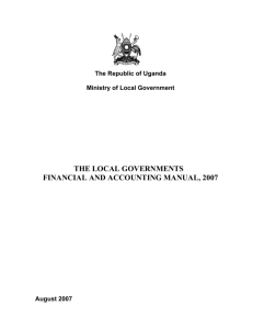 the local governments financial and accounting manual, 2007