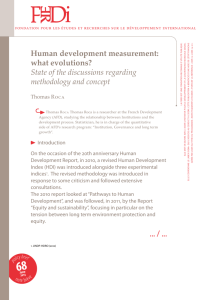 Human development measurement: what evolutions? State