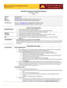 RM 2215 Introduction to Retail Merchandising