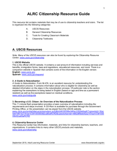 ALRC Citizenship Resource List - The Center