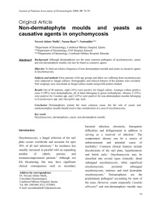 Non-dermatophyte moulds and yeasts as causative agents in
