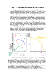 Week 2 Hilary: General Equilibrium Theory